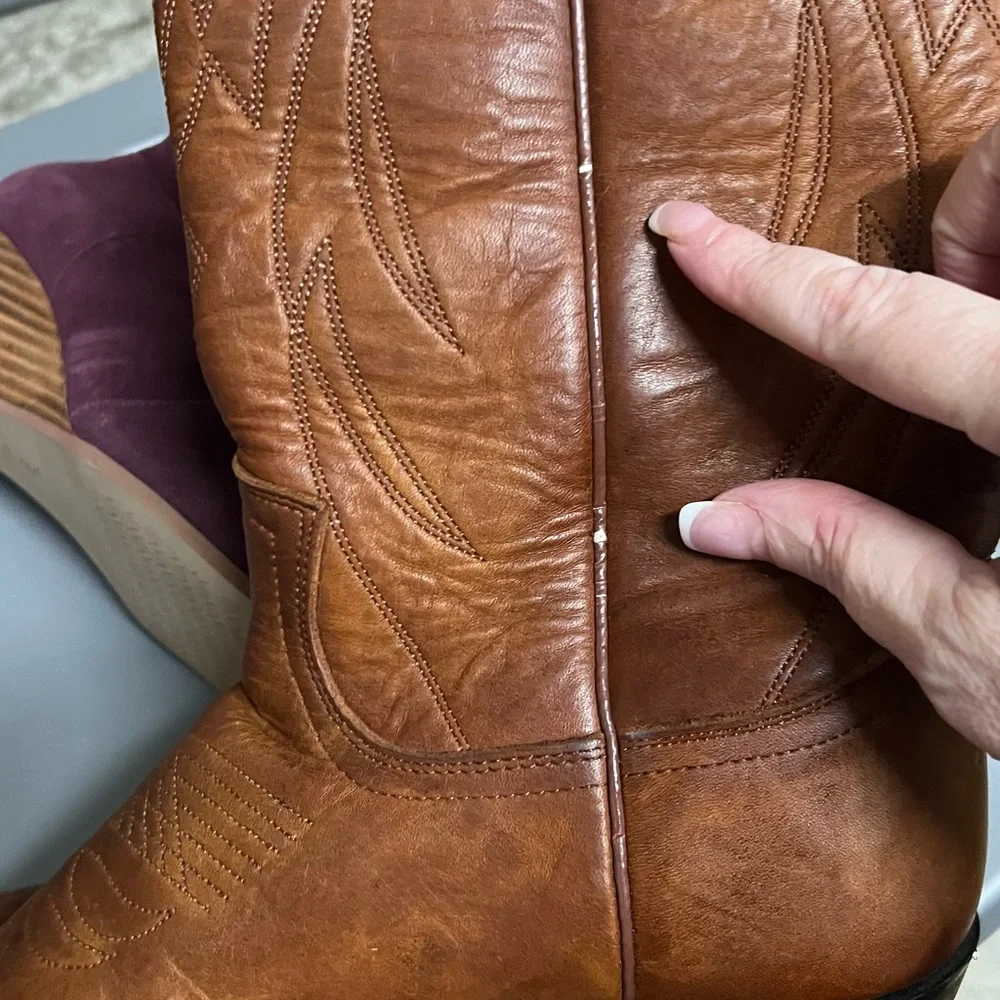 Frye Brown Leather Cowboy Boots - Picture 8 of 13